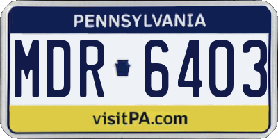 PA license plate MDR6403