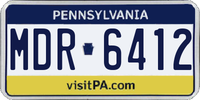 PA license plate MDR6412