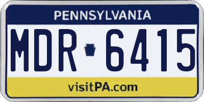 PA license plate MDR6415
