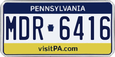PA license plate MDR6416
