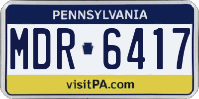 PA license plate MDR6417