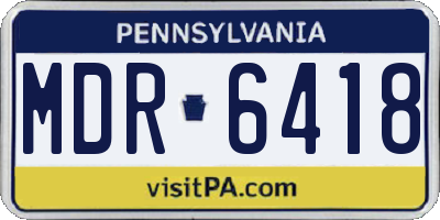PA license plate MDR6418
