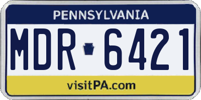 PA license plate MDR6421