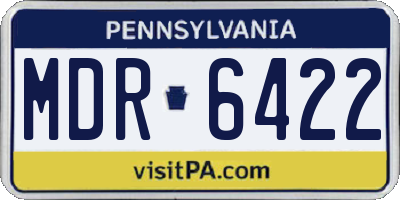 PA license plate MDR6422