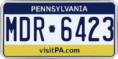 PA license plate MDR6423