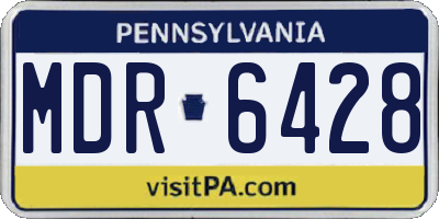 PA license plate MDR6428