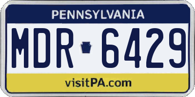 PA license plate MDR6429