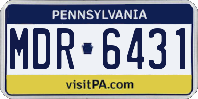 PA license plate MDR6431