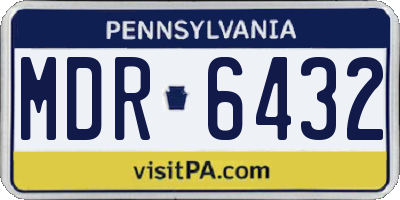 PA license plate MDR6432