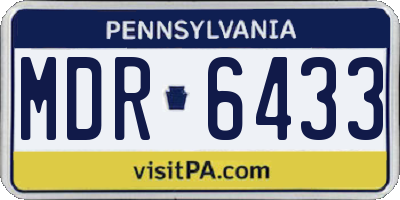PA license plate MDR6433