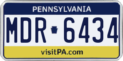 PA license plate MDR6434