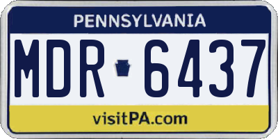 PA license plate MDR6437