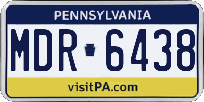PA license plate MDR6438