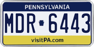 PA license plate MDR6443