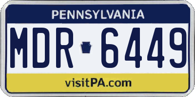 PA license plate MDR6449