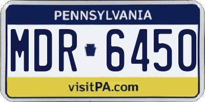 PA license plate MDR6450