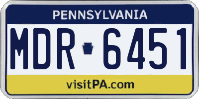 PA license plate MDR6451