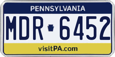 PA license plate MDR6452