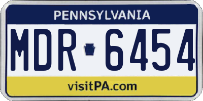 PA license plate MDR6454