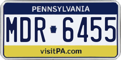 PA license plate MDR6455