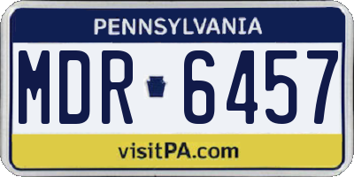 PA license plate MDR6457