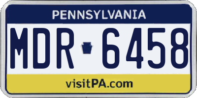PA license plate MDR6458