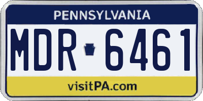 PA license plate MDR6461