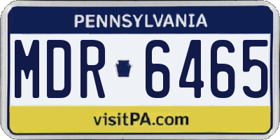 PA license plate MDR6465