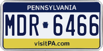 PA license plate MDR6466