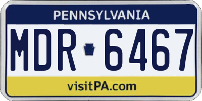 PA license plate MDR6467