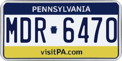 PA license plate MDR6470