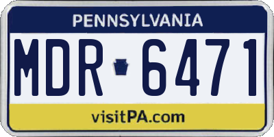 PA license plate MDR6471