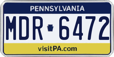 PA license plate MDR6472