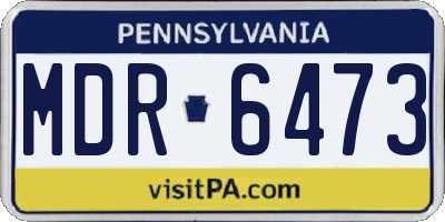 PA license plate MDR6473