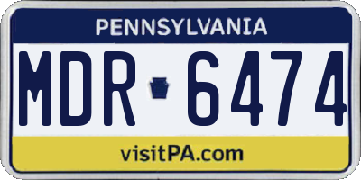 PA license plate MDR6474