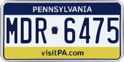 PA license plate MDR6475