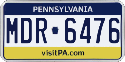 PA license plate MDR6476