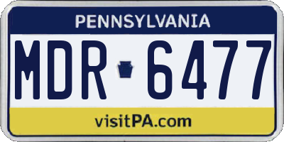 PA license plate MDR6477