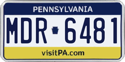 PA license plate MDR6481