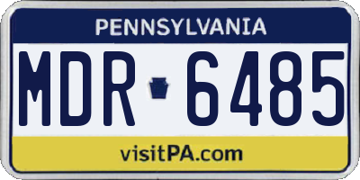PA license plate MDR6485