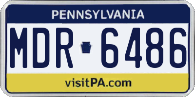 PA license plate MDR6486