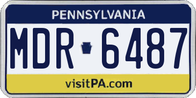 PA license plate MDR6487