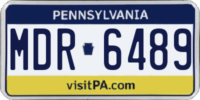 PA license plate MDR6489