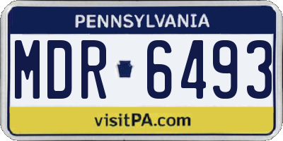 PA license plate MDR6493