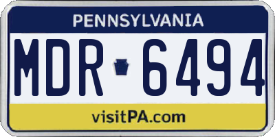 PA license plate MDR6494