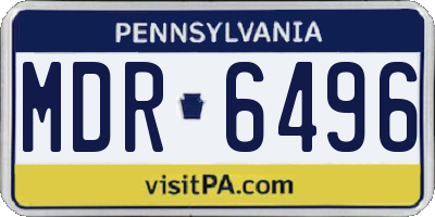 PA license plate MDR6496