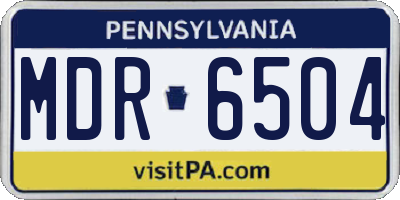 PA license plate MDR6504