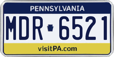 PA license plate MDR6521