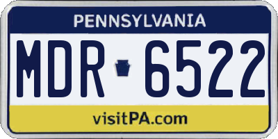 PA license plate MDR6522
