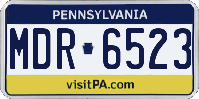 PA license plate MDR6523